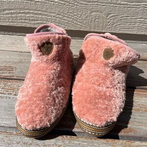 Ariat Pink Fuzzy Ankle Booties